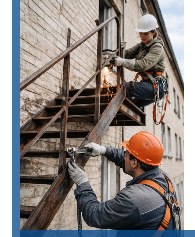 Ремонт и восстановление пожарных лестниц с выездом в Щербинке