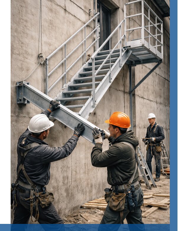 Монтаж металлических лестниц в Щербинке от 15273 р. | ВЫСОТНИК-Щрб