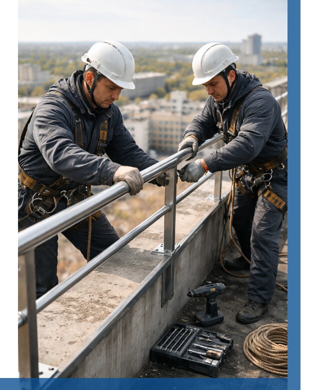 Монтаж перил на высоте в Щербинке от 2546 р. | ВЫСОТНИК-Щрб