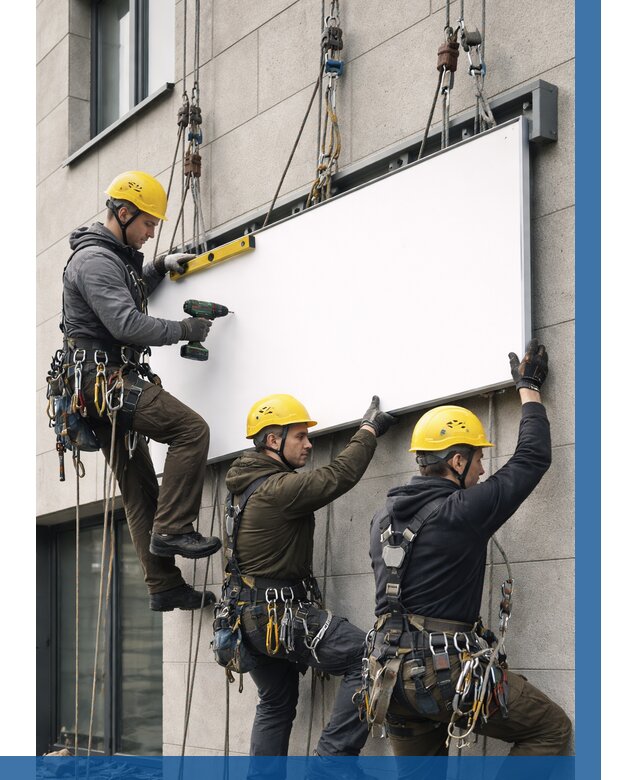 Монтаж рекламной вывески в Щербинке от 8146 р. | ВЫСОТНИК-Щрб