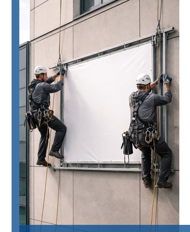 Монтаж наружной рекламной вывески в Щербинке под ключ