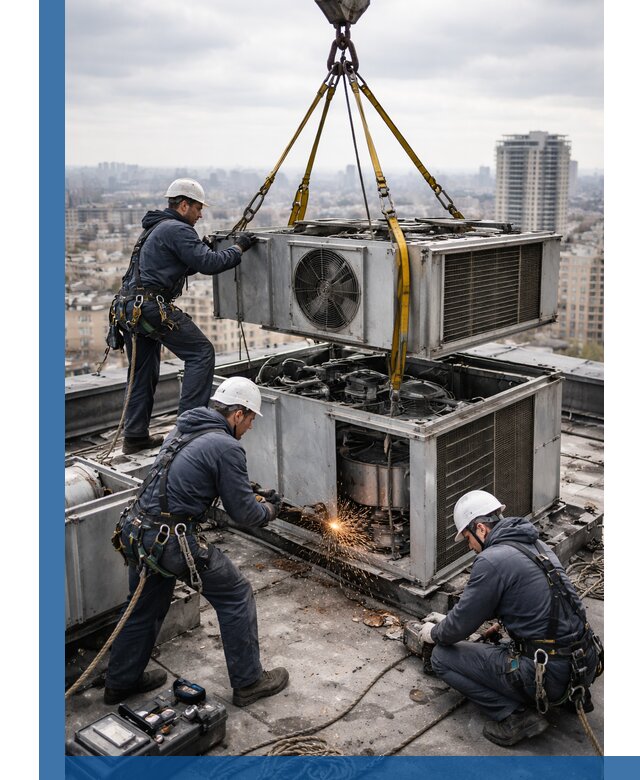 Демонтаж крышной установки в Щербинке любой сложности