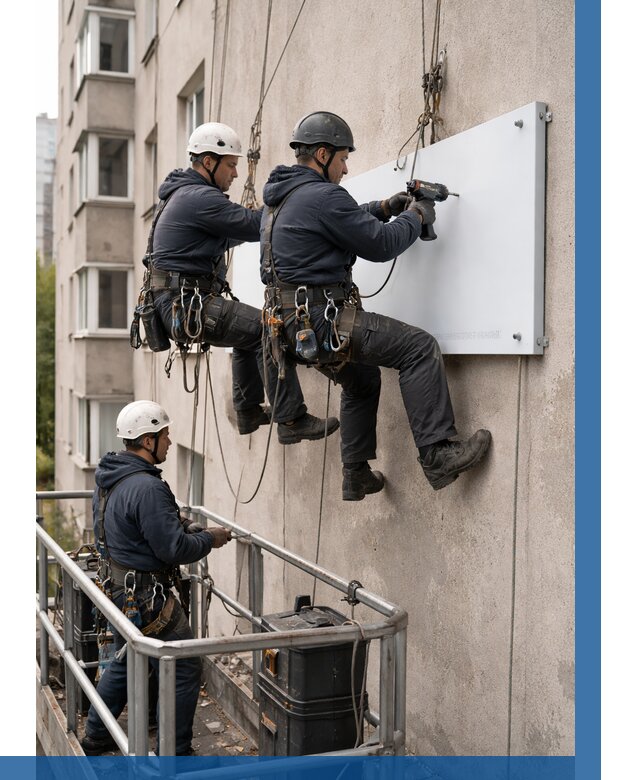 Монтаж табличек и указателей в Щербинке от 3564 р. | ВЫСОТНИК-Щрб