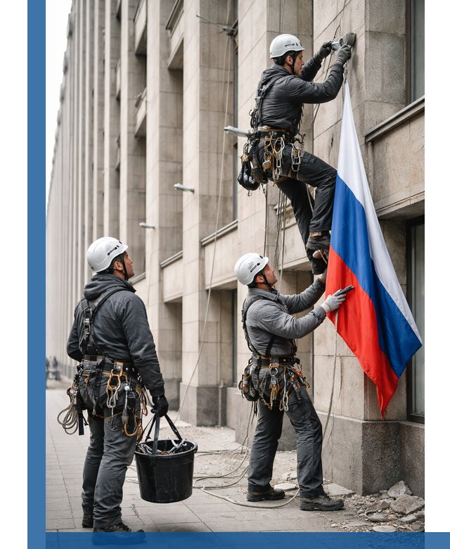 Профессиональная установка флагов на фасаде в Щербинке