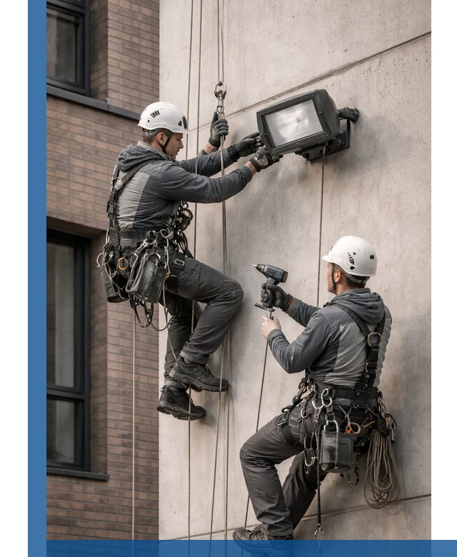 Профессиональный монтаж фасадных прожекторов в Щербинке под ключ