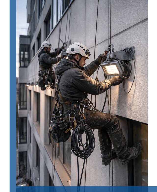 Монтаж фасадного освещения в Щербинке установка и подключение