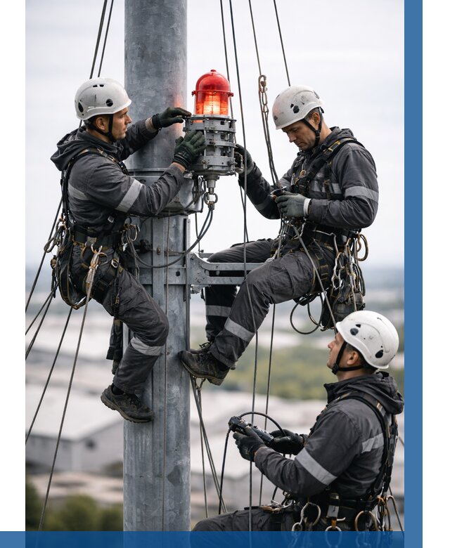 Монтаж заградительных огней в Щербинке от 8655 р. | ВЫСОТНИК-Щрб