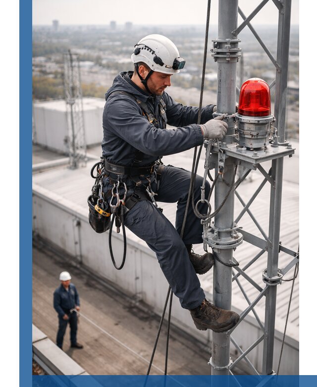 Монтаж заградительных огней и обслуживание объектов в Щербинке