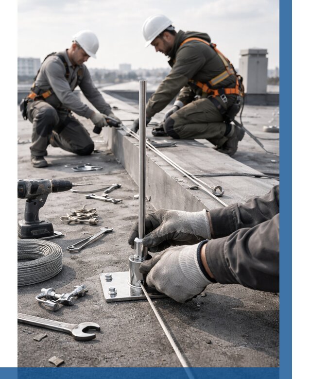 Монтаж молниезащиты на кровле в Щербинке цена от 25455 р. | ВЫСОТНИК-Щрб