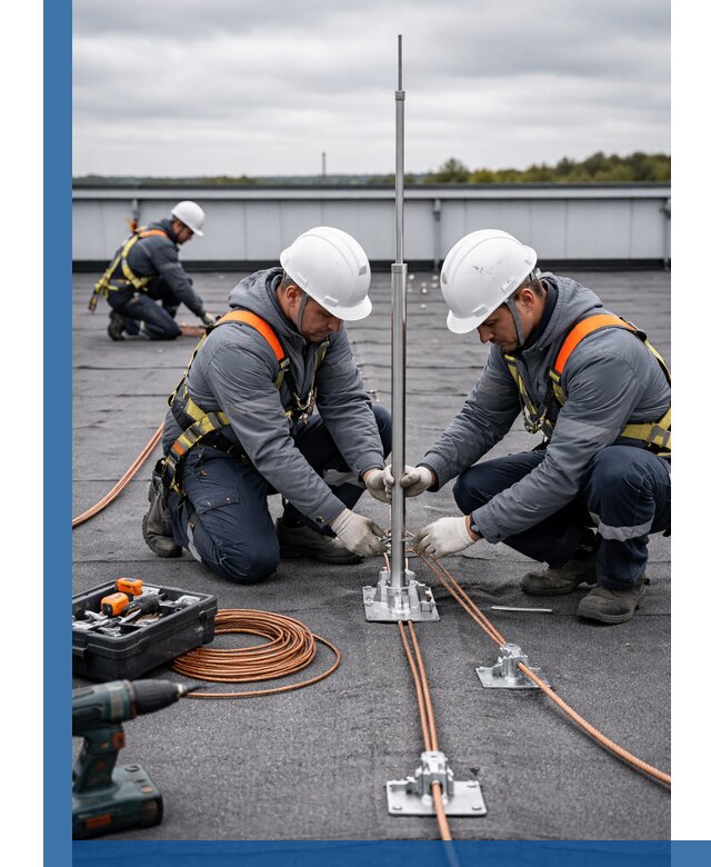 Монтаж молниезащиты на кровле в Щербинке под ключ с гарантией