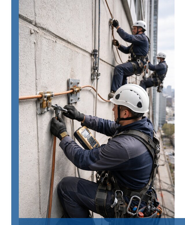 Монтаж системы заземления здания и молниезащиты в Щербинке