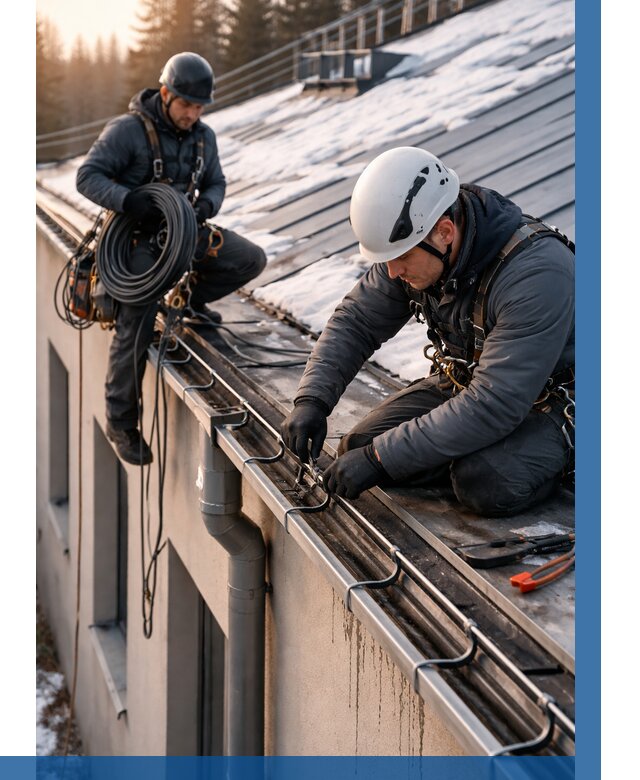Монтаж греющего кабеля на кровле в Щербинке от 458 р. | ВЫСОТНИК-Щрб