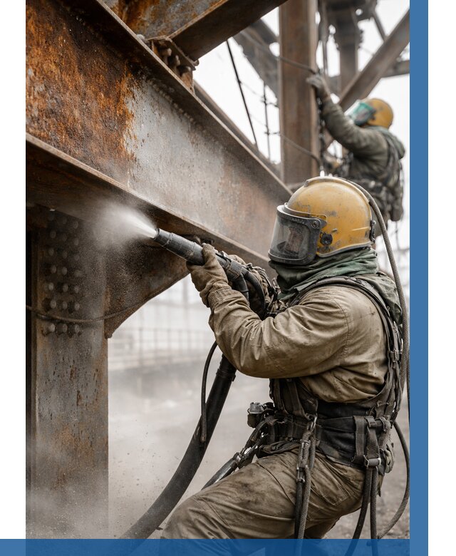 Пескоструйная очистка металлоконструкций в Щербинке по 611 р.  ВЫСОТНИК-Щрб