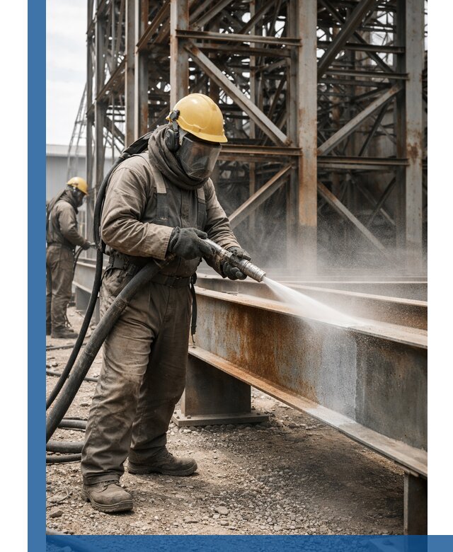 Пескоструйная очистка металлоконструкций в Щербинке промышленная