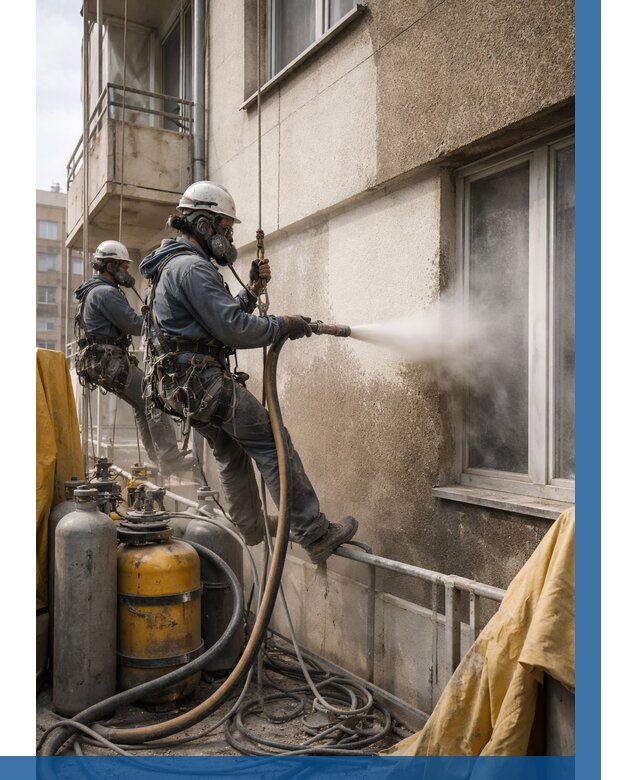 Пескоструйная очистка фасада в Щербинке от 662 р. | ВЫСОТНИК-Щрб