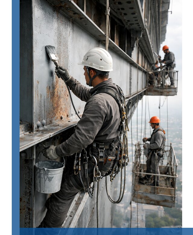 Покраска металлоконструкций на высоте в Щербинке профессионально