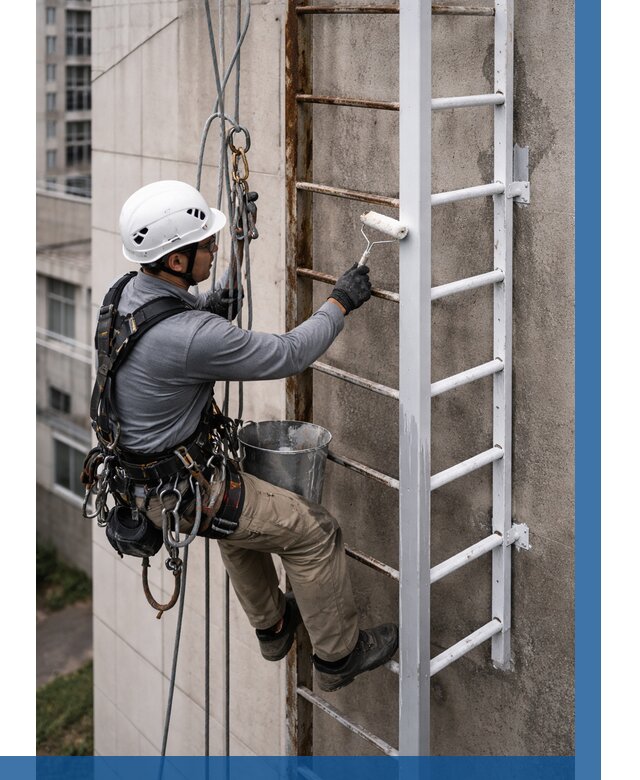 Покраска пожарных лестниц в Щербинке от 4582 р. | ВЫСОТНИК-Щрб