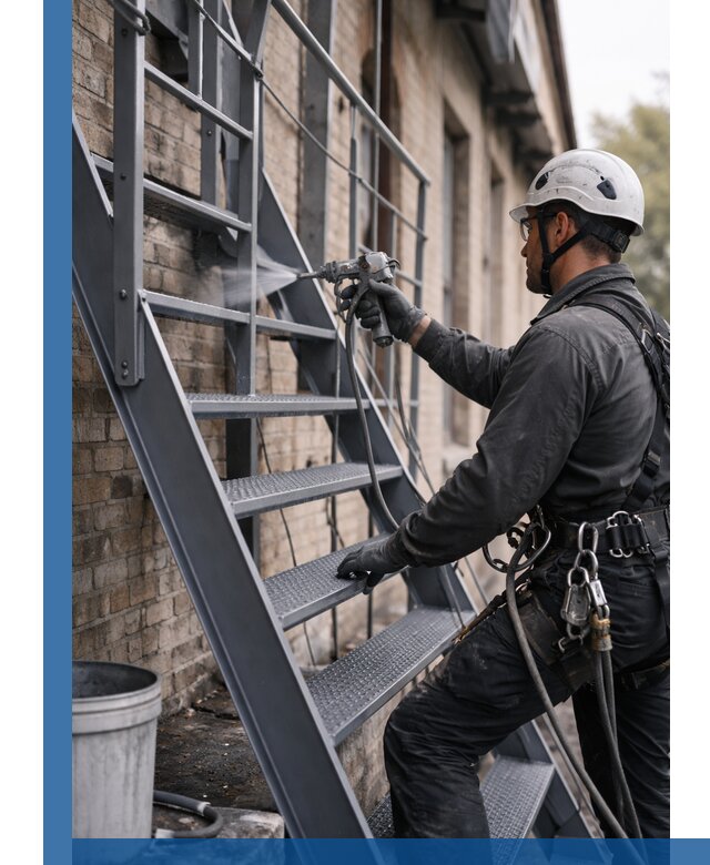 Покраска и антикоррозионная защита пожарных лестниц в Щербинке