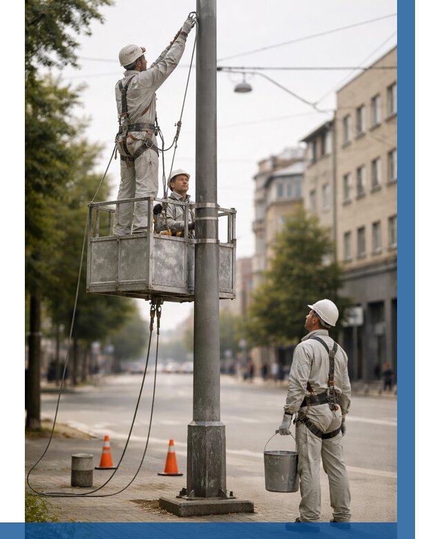 Покраска опор освещения в Щербинке от 5091 р. | ВЫСОТНИК-Щрб