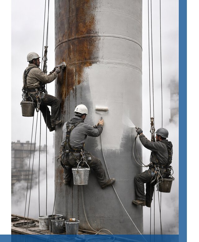 Покраска дымовых труб в Щербинке от 8655 р. | ВЫСОТНИК-Щрб