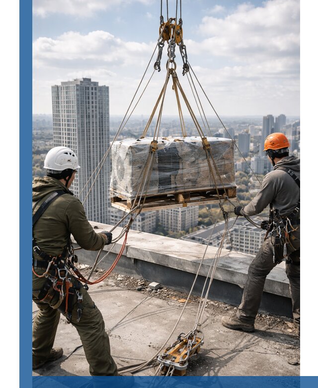 Подъем и монтаж крупногабаритных грузов на крышу в Щербинке