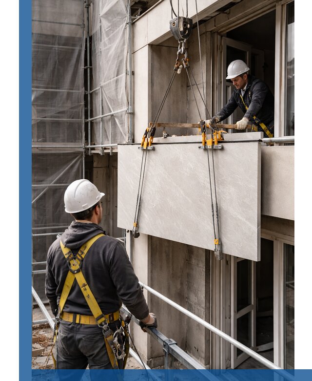 Подъем керамогранита на этаж в Щербинке грузчиками и техникой