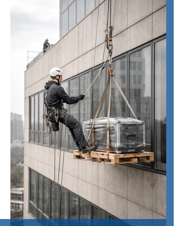 Спуск груза по фасаду в Щербинке от 3564 р. | ВЫСОТНИК-Щрб