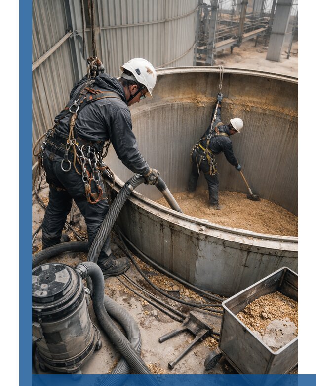 Профессиональная чистка зерновых бункеров в Щербинке с выездом