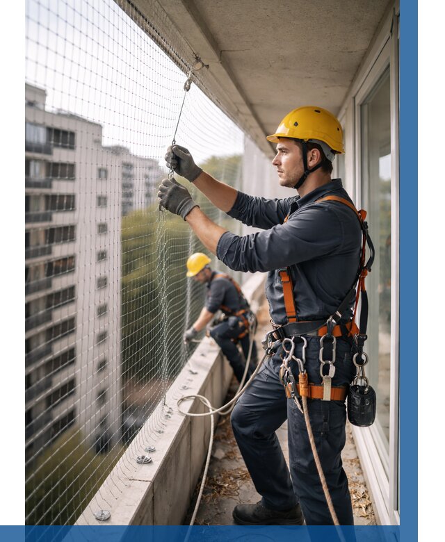 Монтаж сетки от птиц в Щербинке от 4582 р. | ВЫСОТНИК-Щрб