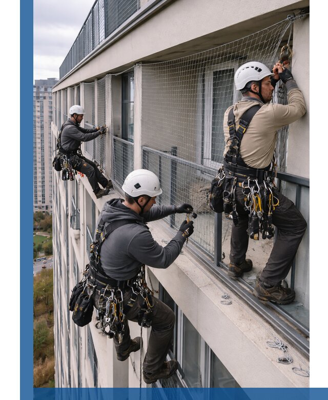 Профессиональный монтаж защитной сетки от птиц в Щербинке